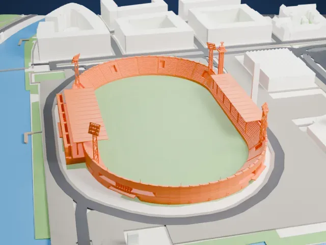 Olympic Stadium (Amsterdam) model, South view