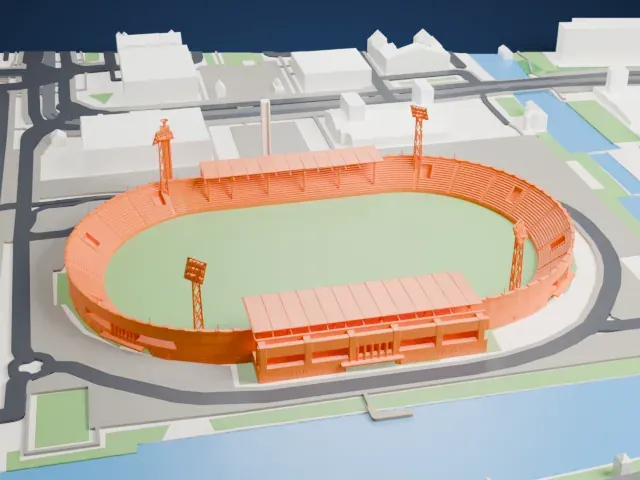Olympic Stadium (Amsterdam) model, West view