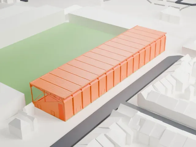 Olympisch Stadion (Antwerp) model, East view