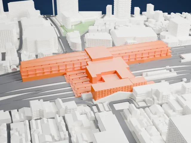 Ōmiya Station (Saitama) model, East view