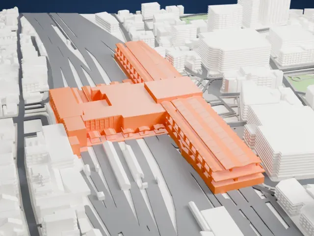 Ōmiya Station (Saitama) model, North view