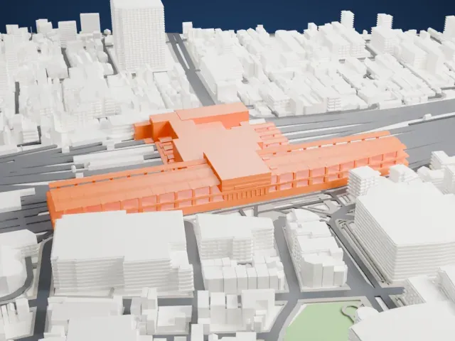 Ōmiya Station (Saitama) model, West view