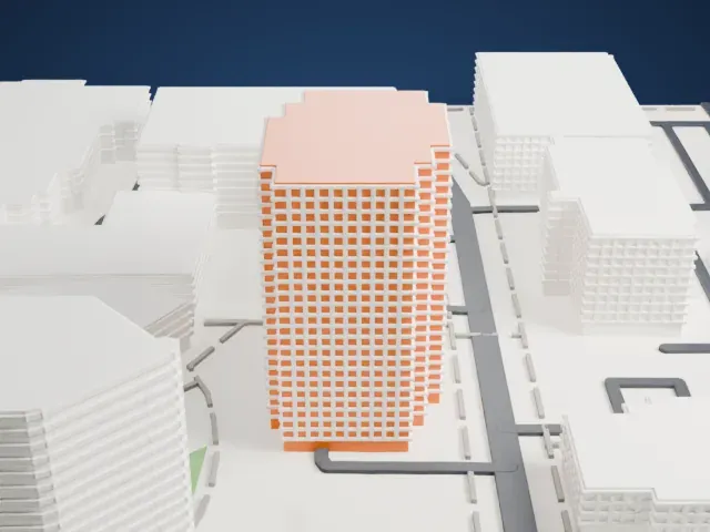 One Arizona Center model, South view