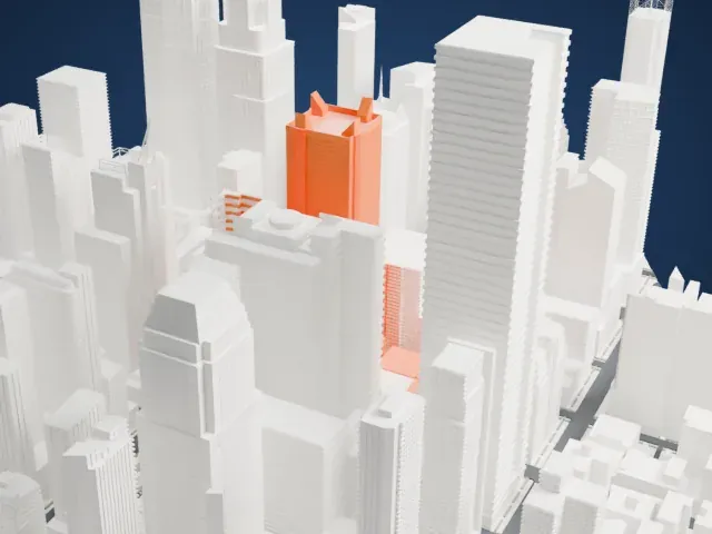 One Astor Plaza model, North view