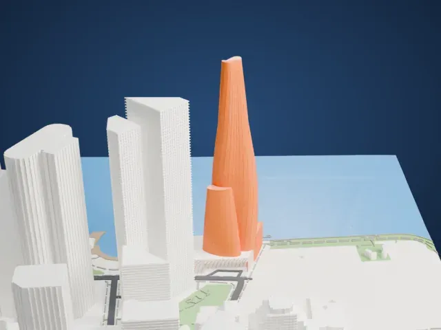 One Barangaroo (Crown Sydney) model, East view