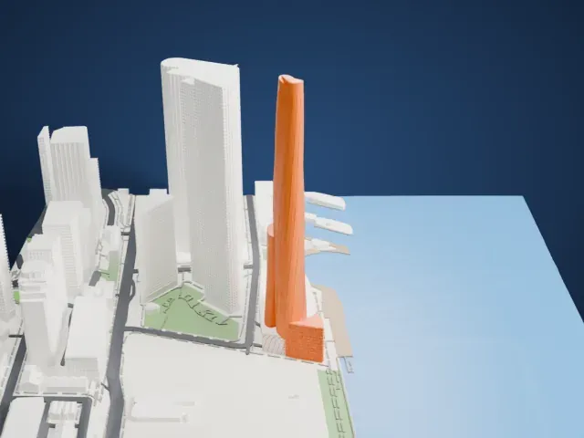 One Barangaroo (Crown Sydney) model, North view