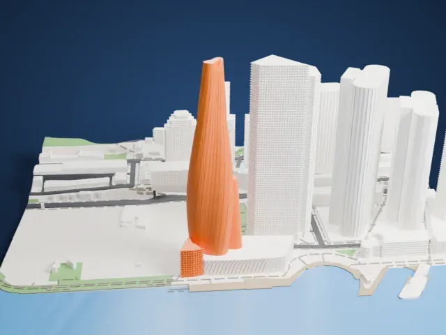 One Barangaroo (Crown Sydney) model, West view