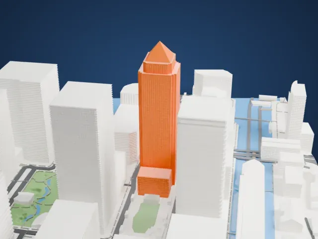 One Canada Square model, East view