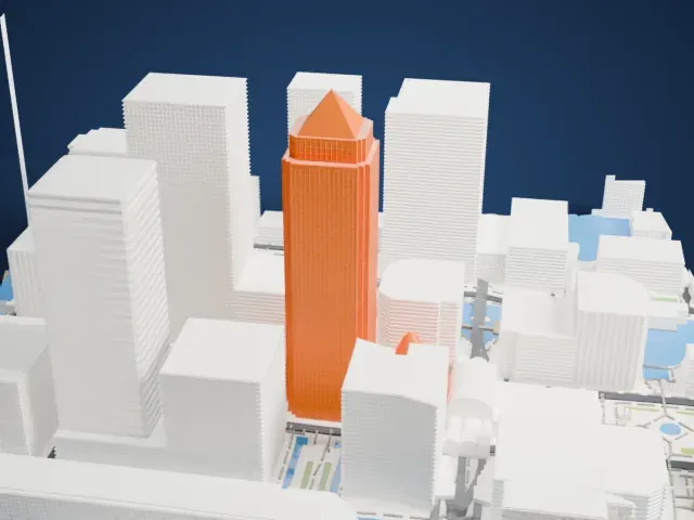 One Canada Square model, North view