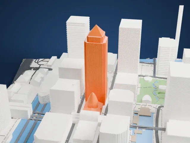 One Canada Square model, West view