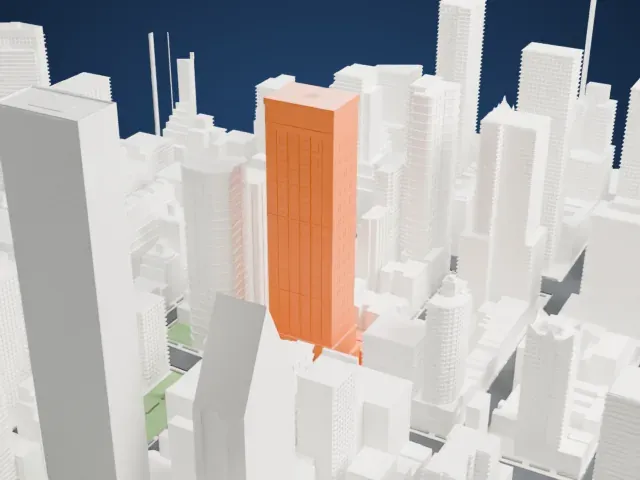 One Dag Hammarskjold Plaza model, East view