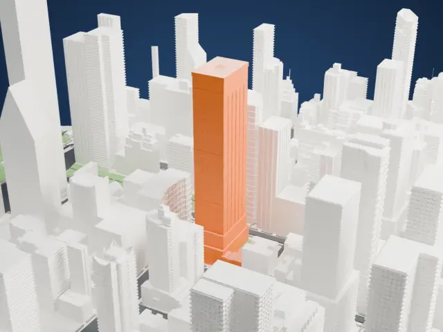 One Dag Hammarskjold Plaza model, North view