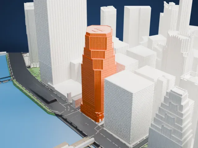One Financial Square model, East view