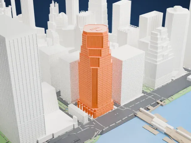 One Financial Square model, South view