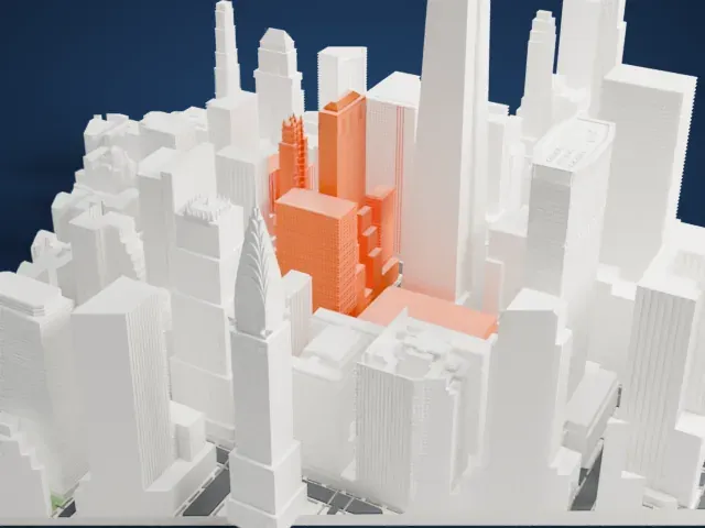 One Grand Central Place model, East view