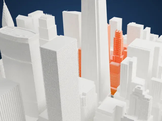 One Grand Central Place model, North view