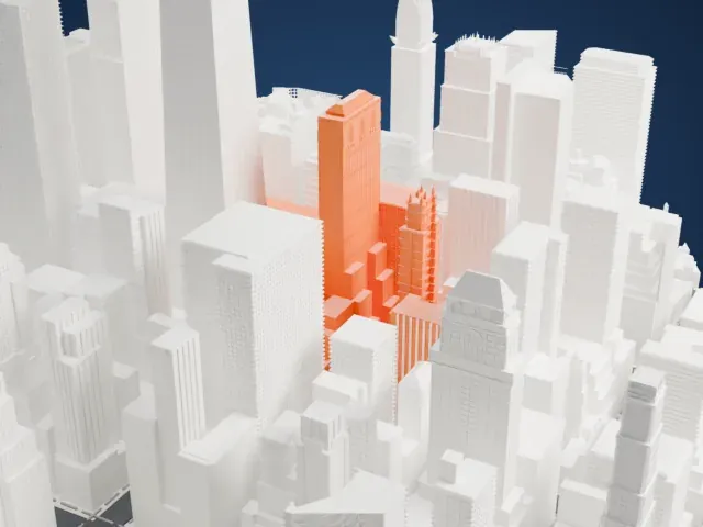 One Grand Central Place model, West view