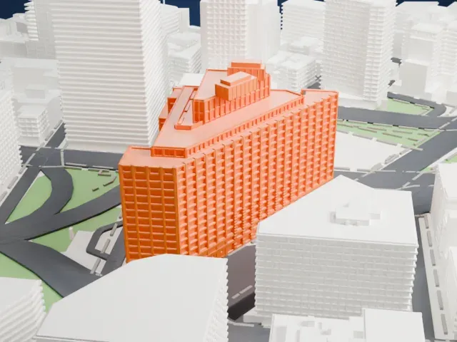 One Hudson Square model, West view