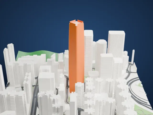 One Island East model, East view