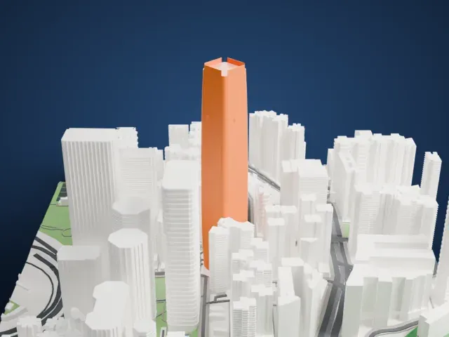 One Island East model, West view