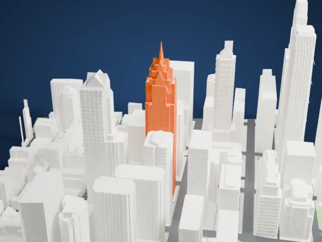 One Liberty Place model, East view