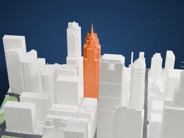 One Liberty Place model, North view