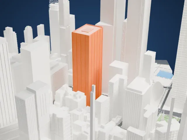 One Liberty Plaza model, East view