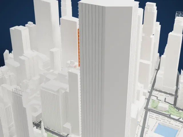 One Liberty Plaza model, North view