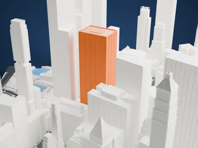 One Liberty Plaza model, South view