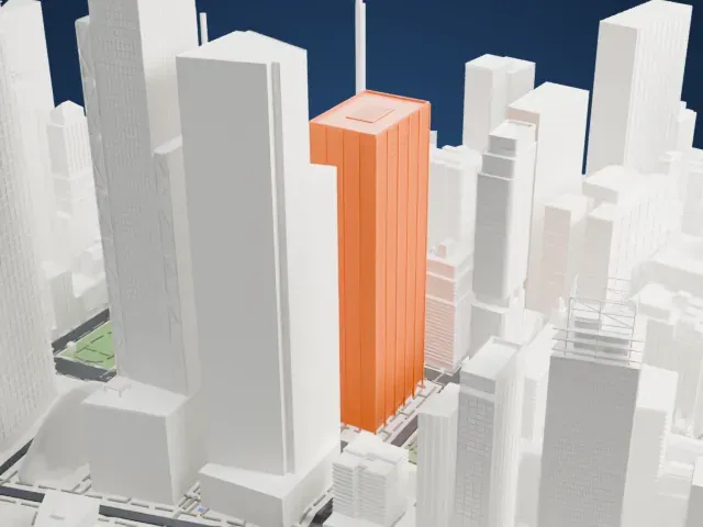 One Liberty Plaza model, West view
