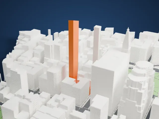 One Madison model, East view