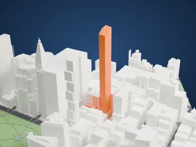 One Madison model, West view
