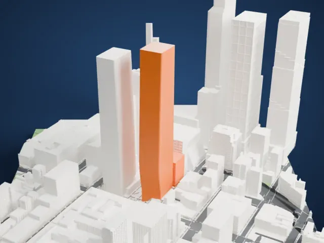 One Manhattan West model, East view