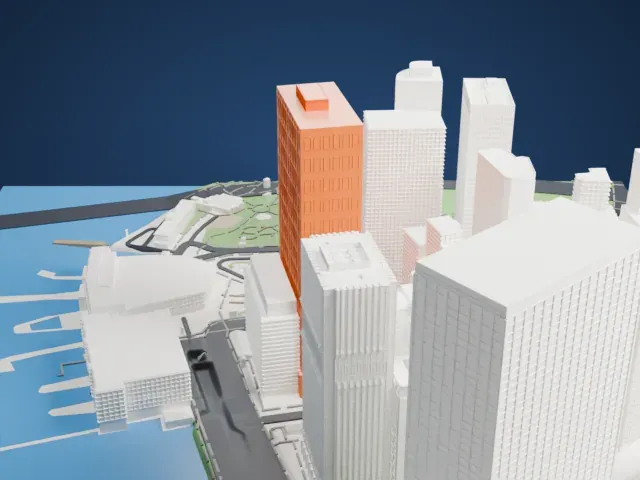 One New York Plaza model, East view