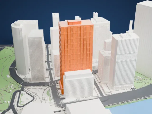 One New York Plaza model, South view