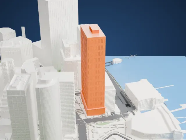 One New York Plaza model, West view