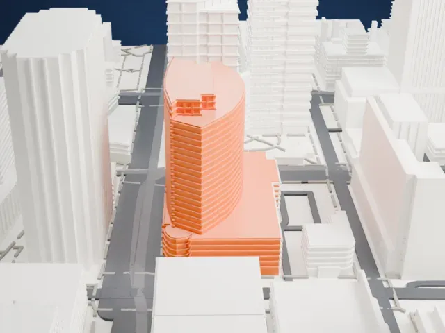 One North Central model, East view