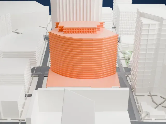 One North Central model, North view