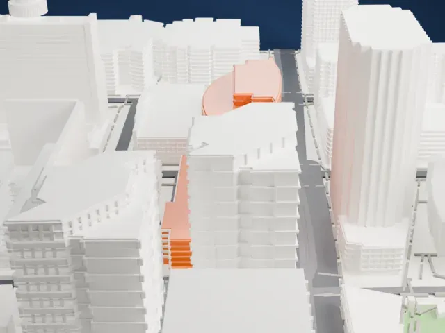One North Central model, West view