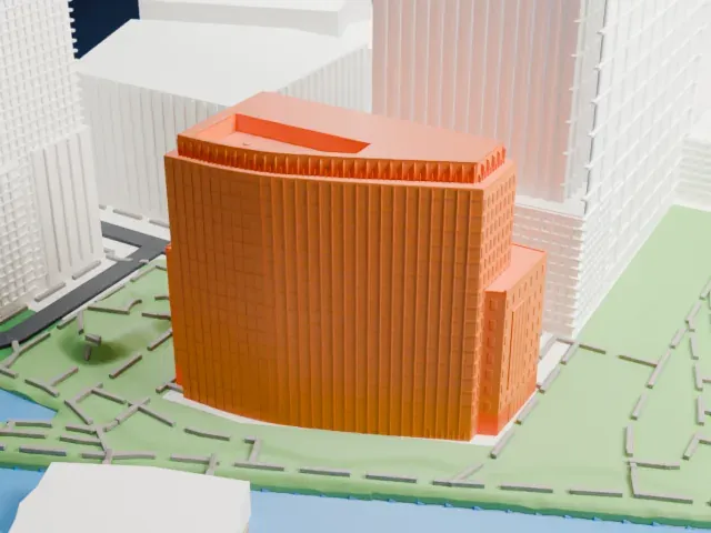 One North End Avenue model, West view