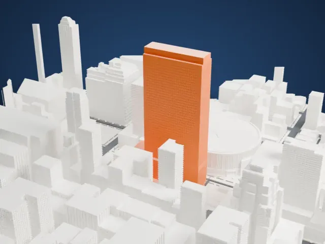 One Penn Plaza model, North view