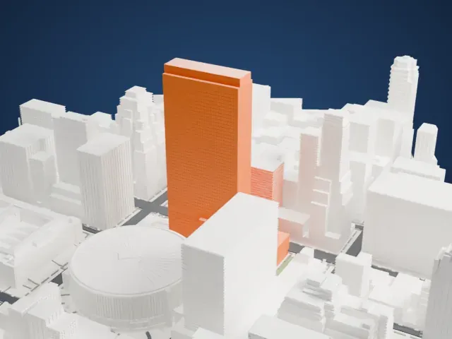 One Penn Plaza model, South view