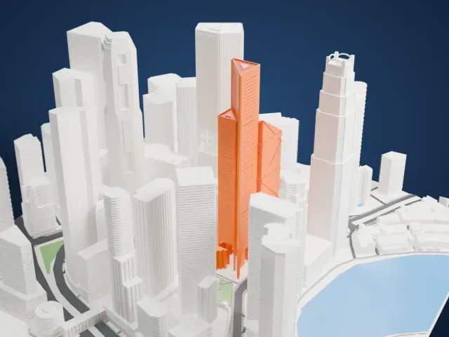 One Raffles Place model, East view