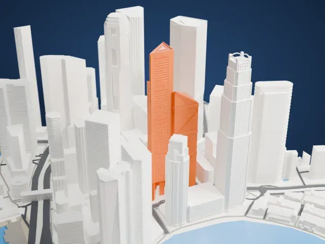 One Raffles Place model, North view