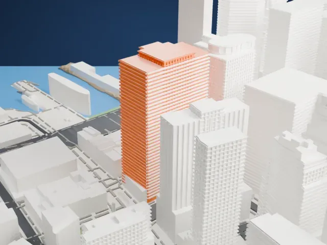 One Seaport Plaza model, North view