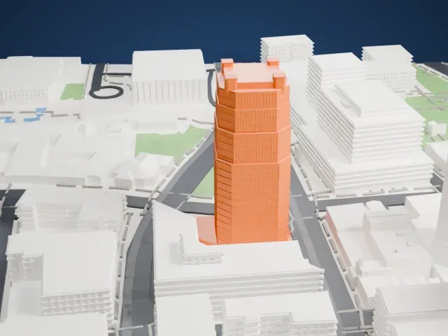 One South Church model, East view