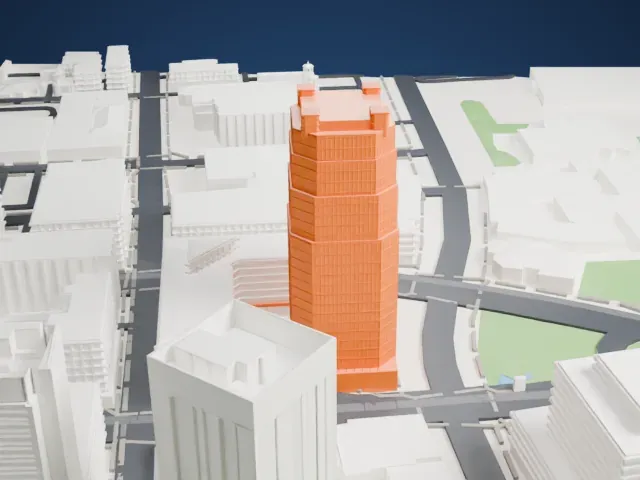 One South Church model, North view