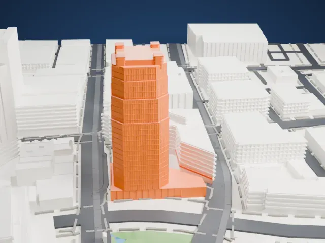 One South Church model, West view