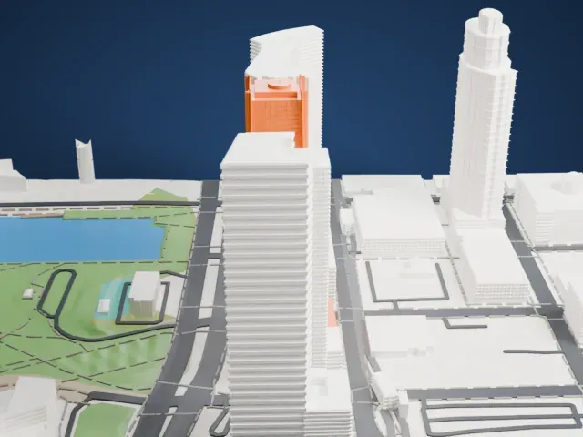 One Thousand Museum model, North view