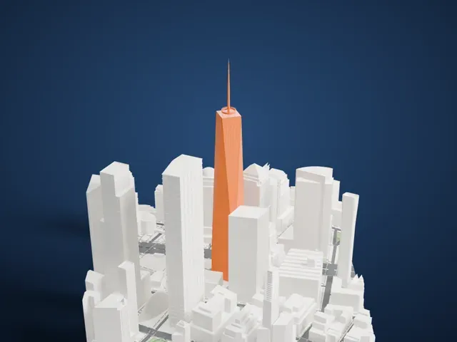 One World Trade Center model, East view